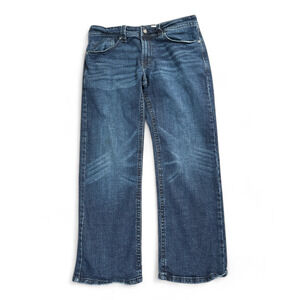 TK Axel Jeans Mens 34x28 Blue Slim Bootcut Dark Wash Stretch Whiskers 32x30 Tag